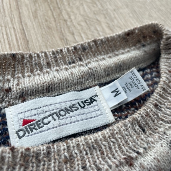 VTG 80’s Wool Directions USA Crew Neck Sweater - Picture 3 of 8